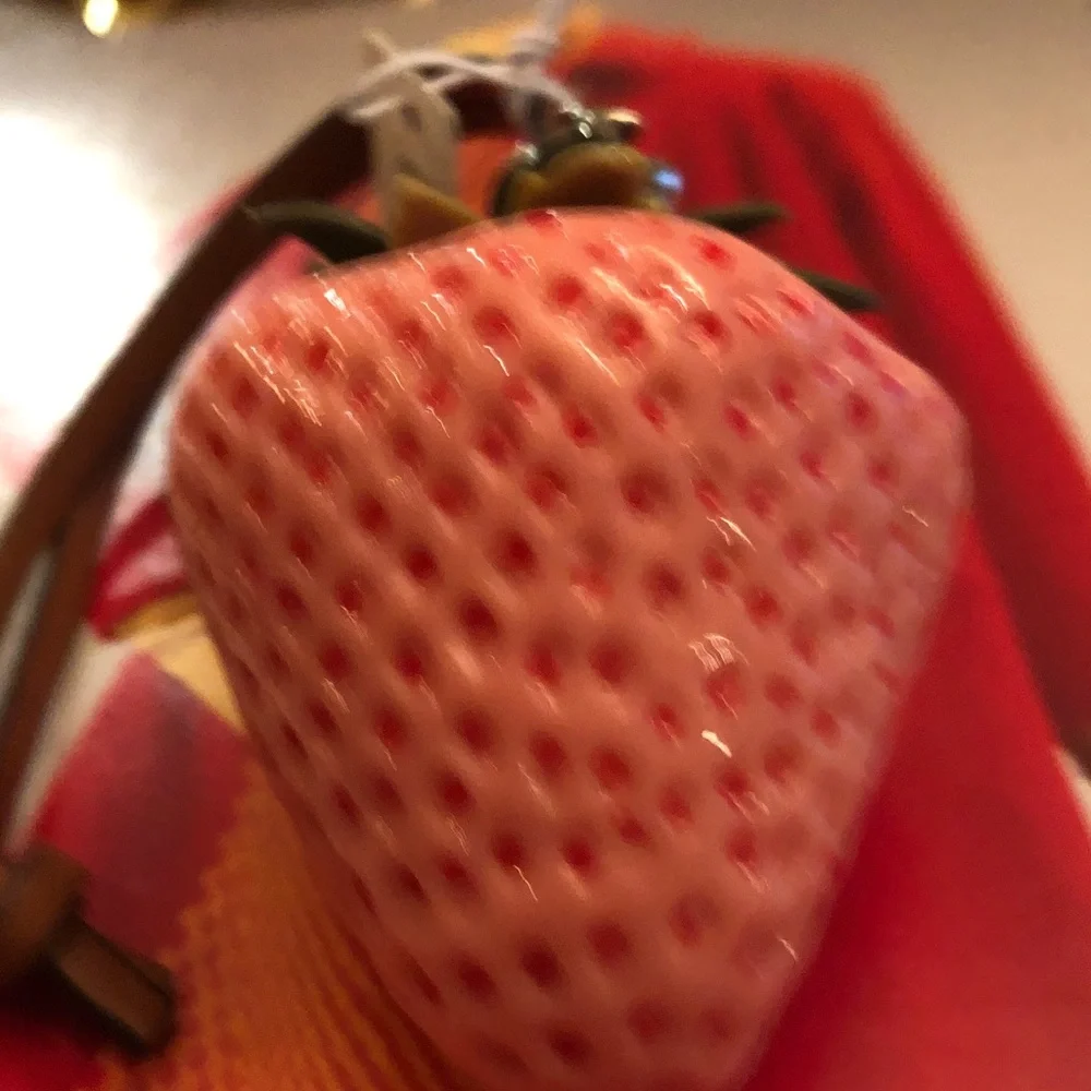 Authentic New with tag. Tory Burch Pink Strawberry bag charm.